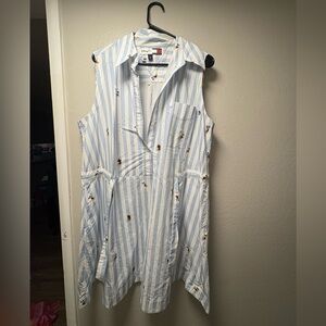 Tommy Hilfiger Light Blue and White Striped Dress